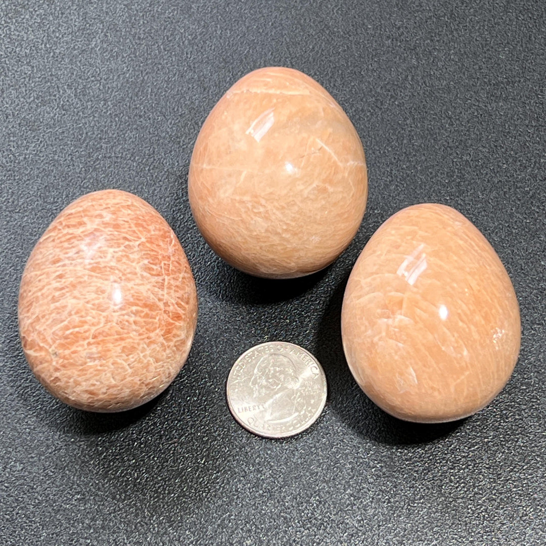 Peach Moonstone Polished Egg Carving Gemstone Decor Gifts And Supplies