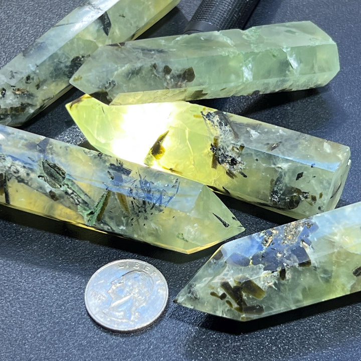 Prehnite Standing Crystal Point Towers Obelisks Bulk Wholesale Polished Gemstones