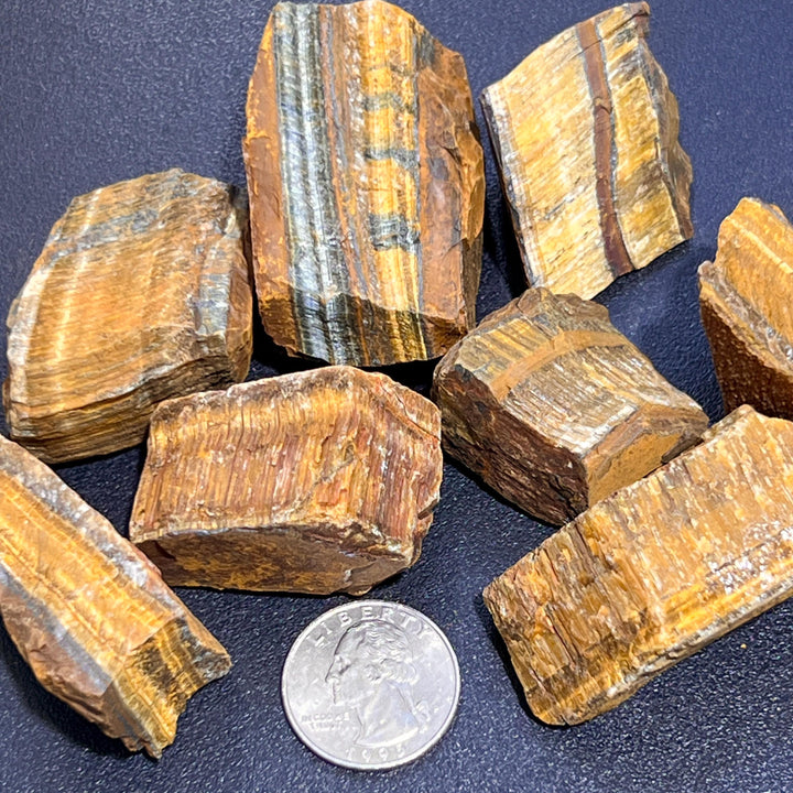 Golden Tigers Eye Rough Raw Stones (By The Piece or Pound) Wholesale