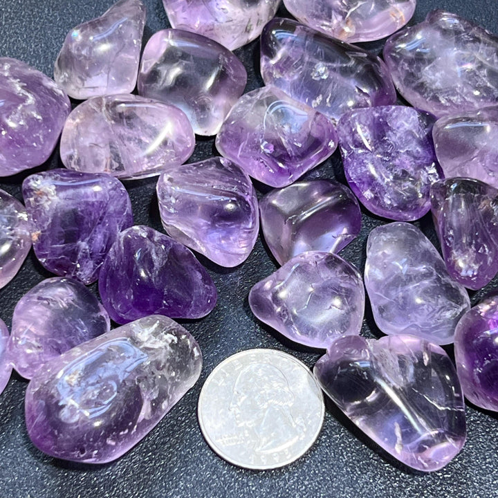 Purple Amethyst Crystal Tumbled Stones (By The Piece or Pound) Wholesale