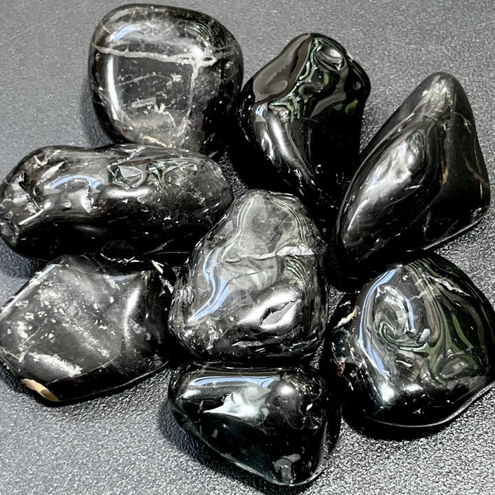 Black Tourmaline Crystal Tumbled Stones Large (1-2 Inches)(By The Piece or Pound) Bulk Wholesale