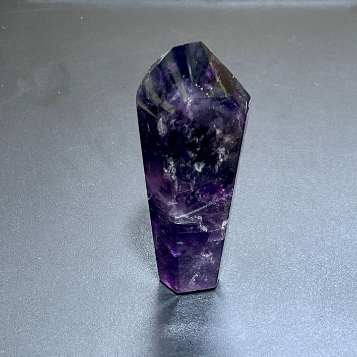 Dark Amethyst Crystal Sceptor (6.5 Inches) Extra Large Faceted Crystal Staff Wand