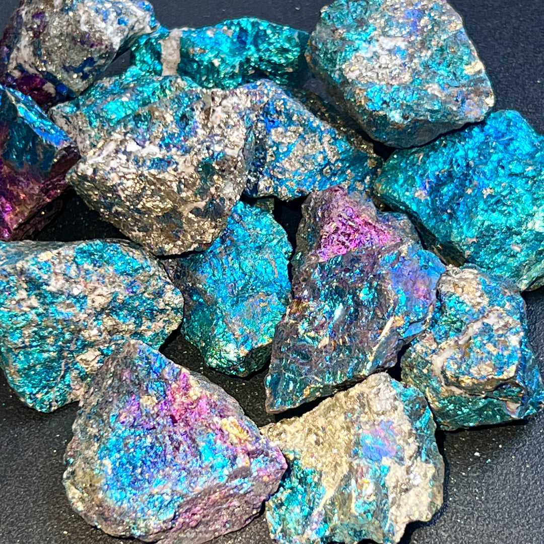 Chalcopyrite Peacock Ore Rough (3 Pcs) Raw Gemstones