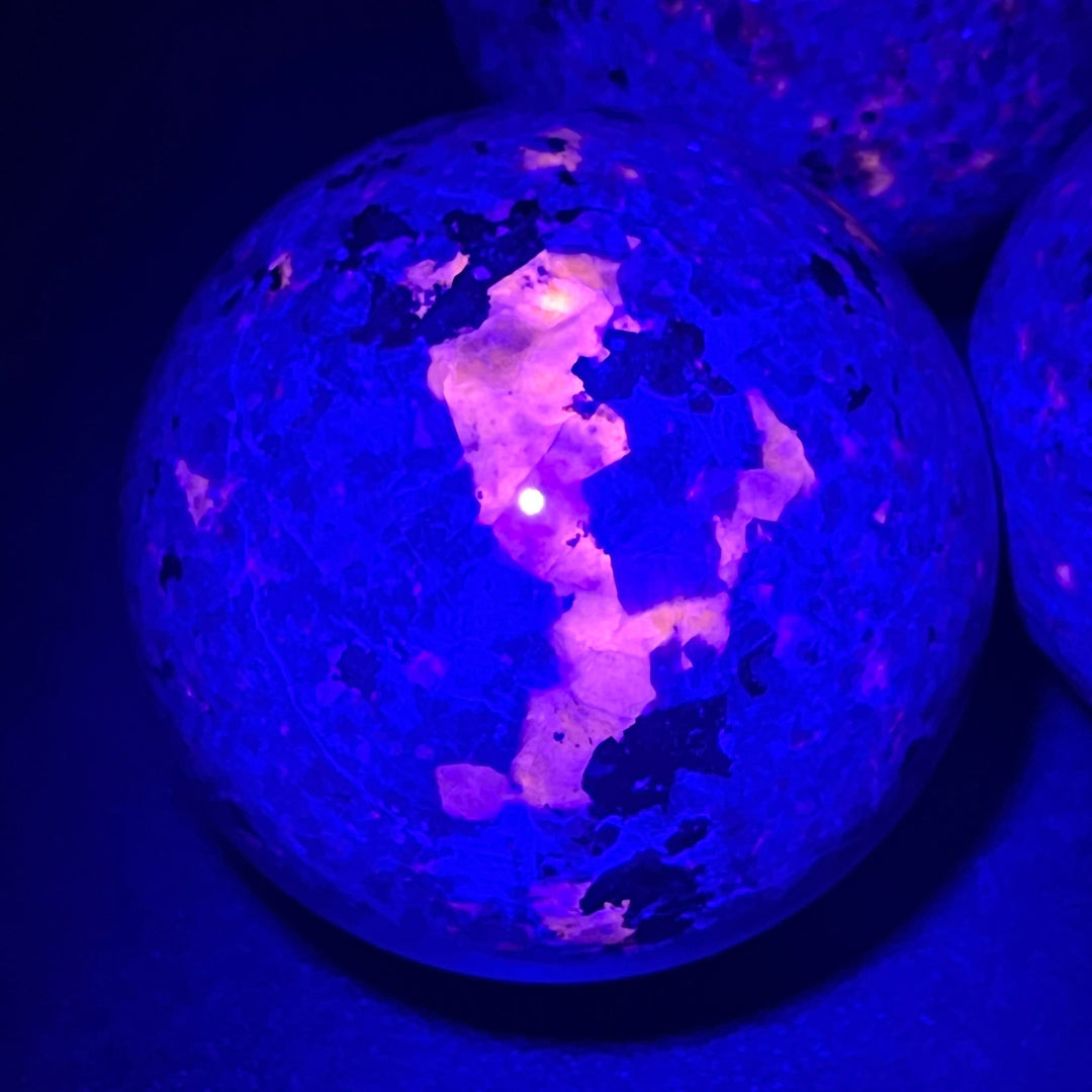 Large Syenite Polished Spheres (UV Reactive) Wholesale Carvings