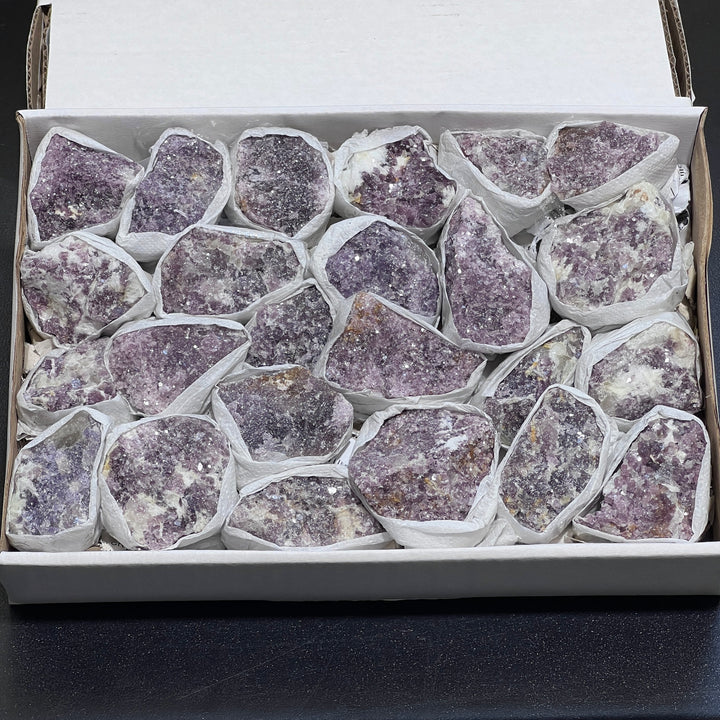 Lilac Lepidolite Crystals (Avg 3 LBs) Box Flat Bulk Wholesale Lot Rough Raw Stones Natural Gemstones