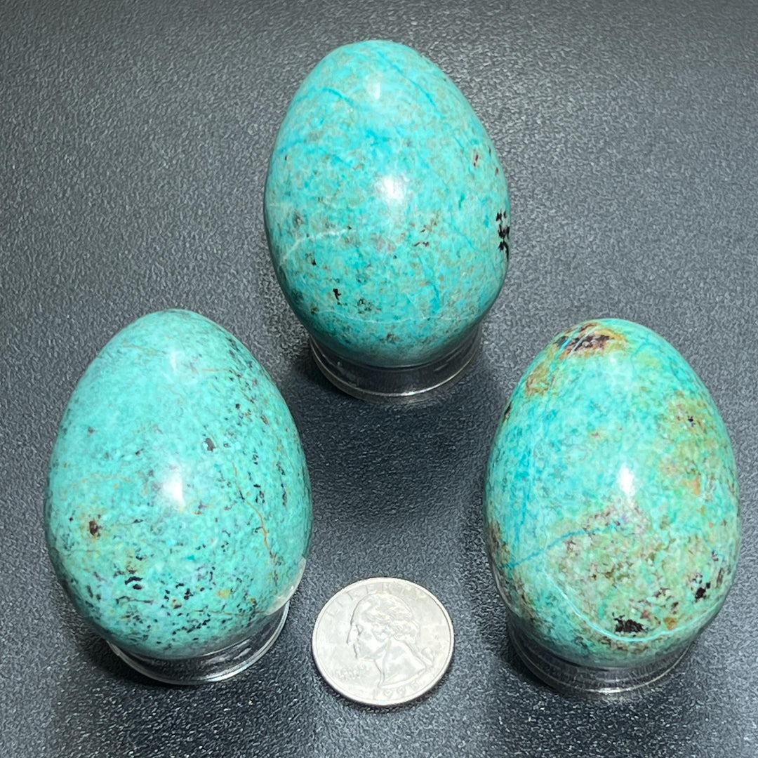 Teal Chrysocolla Crystal Egg Carving Wholesale