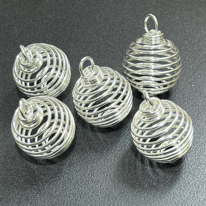 Flexible Cage Sphere Pendant (Silver Plated) Interchangeable Jewelry Necklace Supply