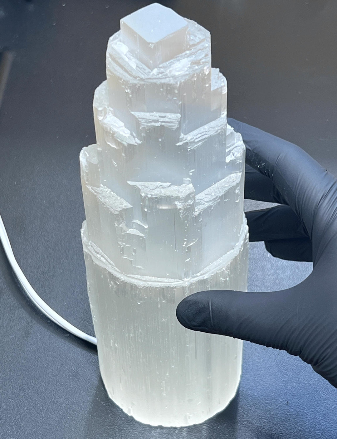 Super Large Selenite Crystal Tower Lamp Standing Display