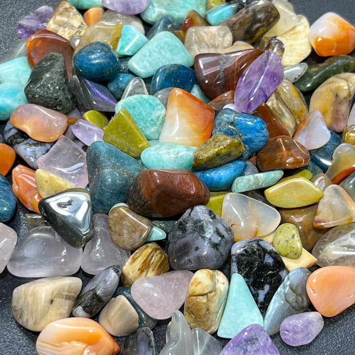 Madagascar Small Tumbled Stone Mix (By The Ounce Or Pound) Apatite Rose Quartz Labradorite Amazonite Amethyst