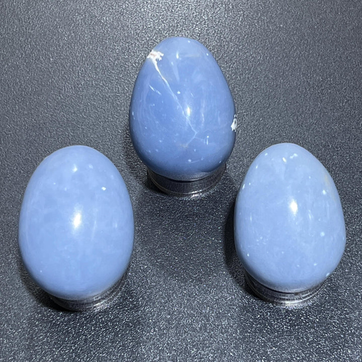 Blue Angelite Crystal Egg Carving Wholesale