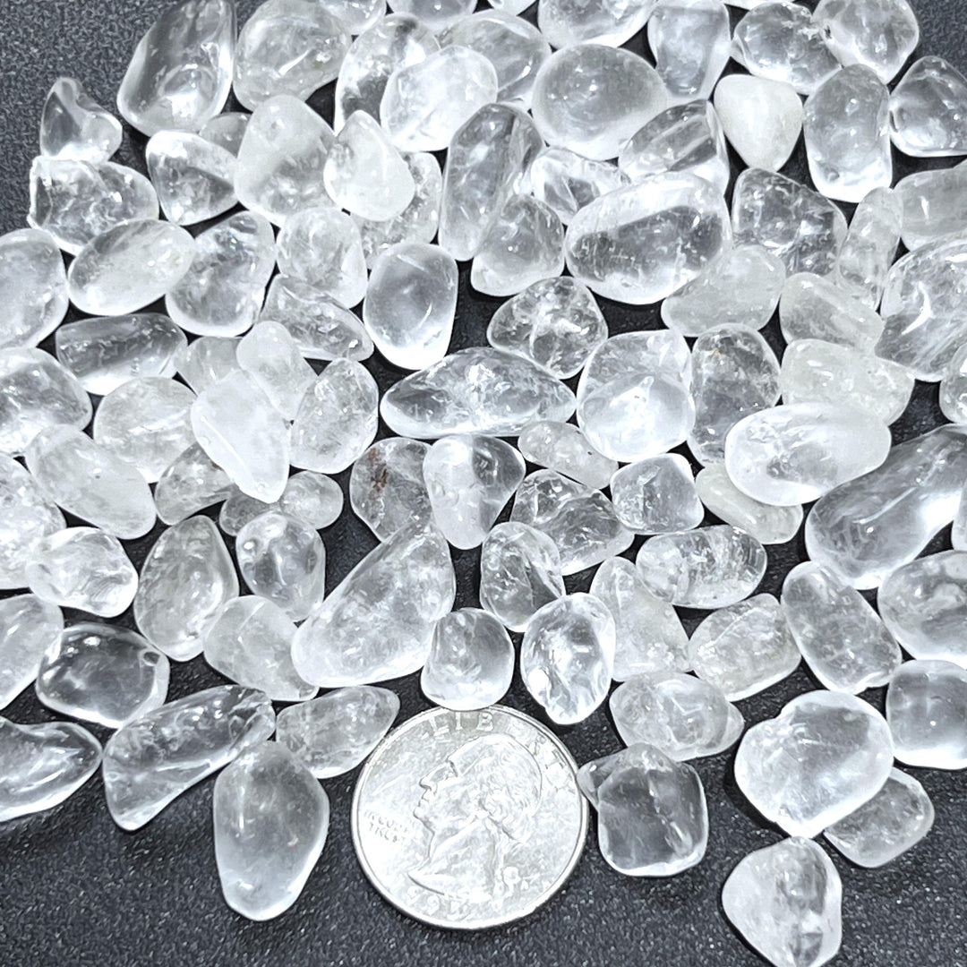 Clear Quartz Crystal Small Tumbled Stones (By The Ounce or Pound) Wholesale