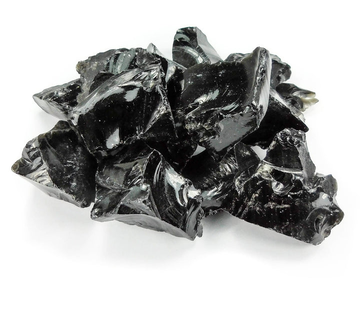 Rough Black Obsidian (1/2 lb) 8 oz Bulk Wholesale Lot Half Pound Stones Gemstones Crystals