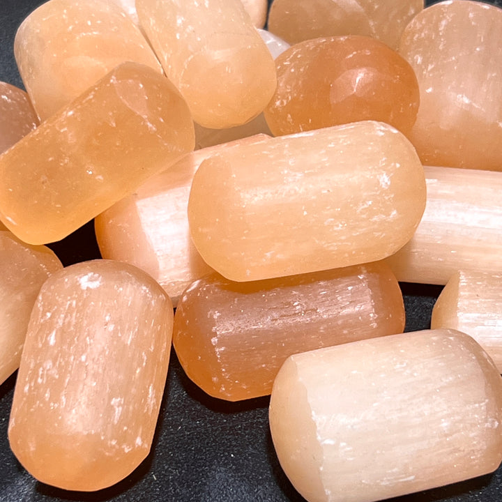 Orange Red Selenite Tumbled (1 Kilo)(2.2 LBs) Bulk Wholesale Lot Polished Gemstones