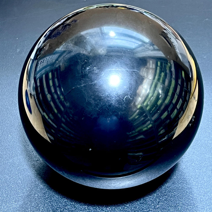 Super Extra Large Karelian Black Shungite Sphere (6 Inch Diameter, 9 LBs) Polished Carving