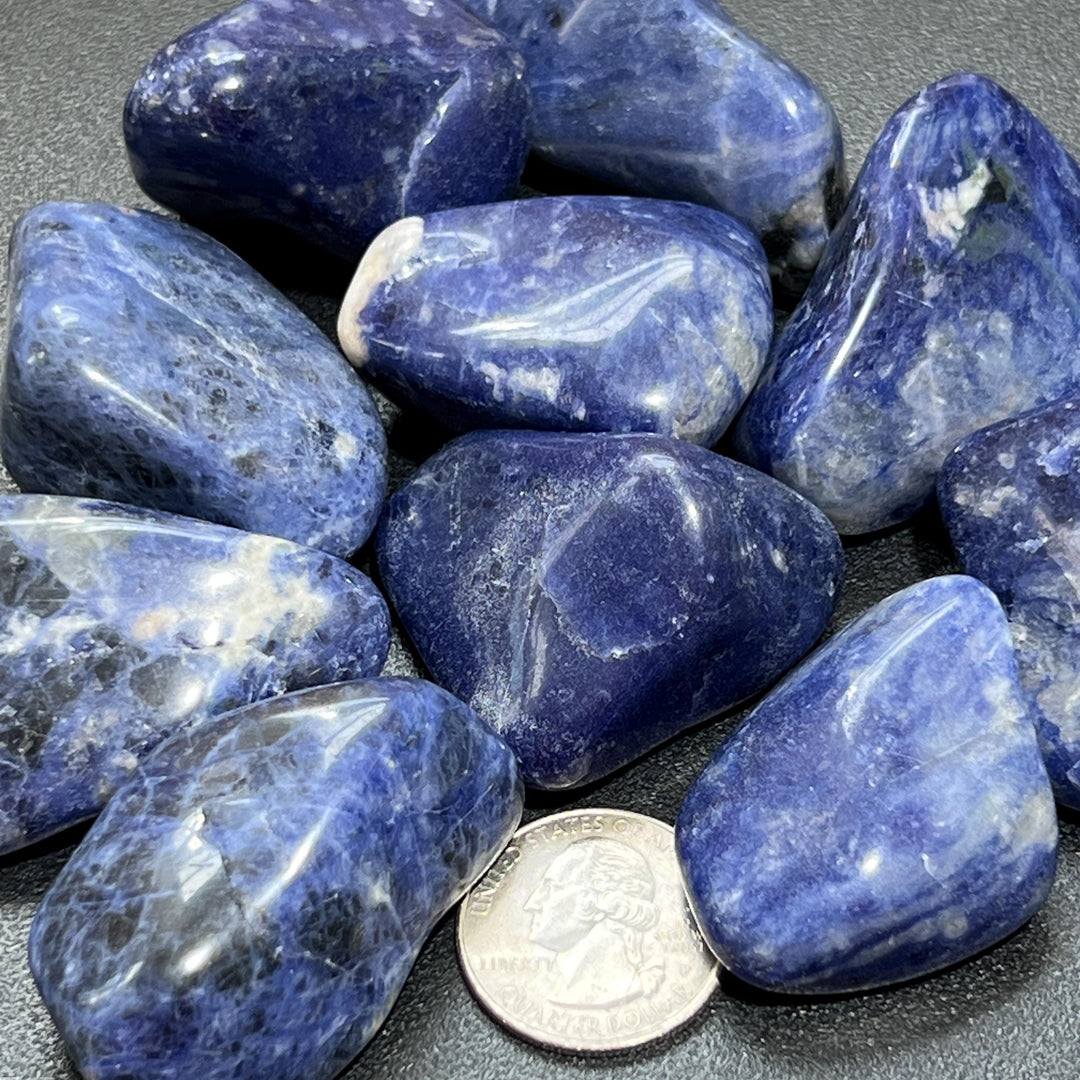 Blue Sodalite Large Tumbled (1-2 inches)(By The Piece Or Pound) Bulk Wholesale Lot