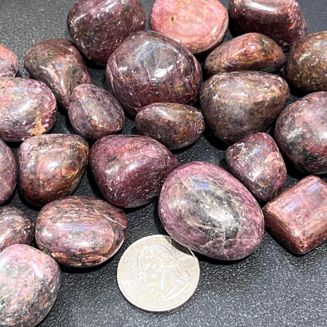 Red Ruby Crystal Tumbled (UV Reactive)(By The Piece Or Pound) Bulk Wholesale Gemstone Decor Supply