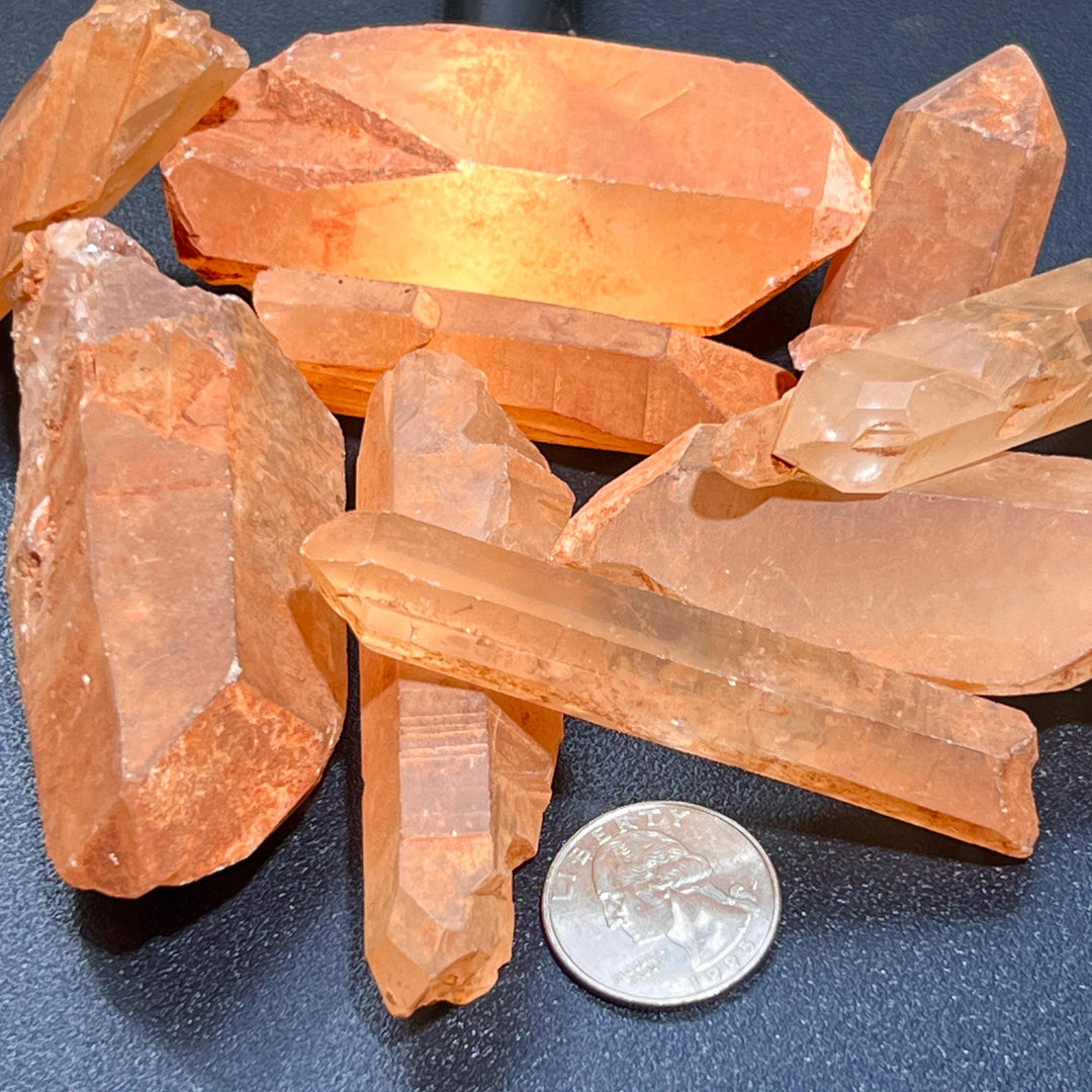 Large Tangerine Quartz Crystal Rough Raw Points (By The Piece or Pound) Wholesale