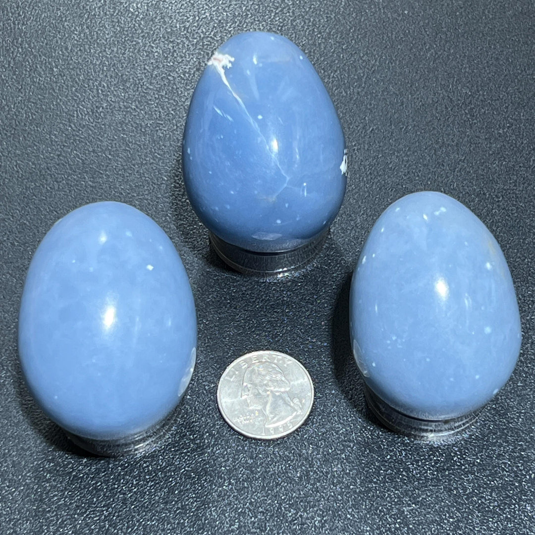 Blue Angelite Crystal Egg Carving Wholesale