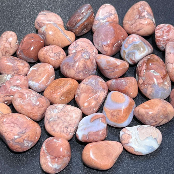 Pink Peach Petal Agate Tumbled Stones (By The Piece Or Pound) Wholesale