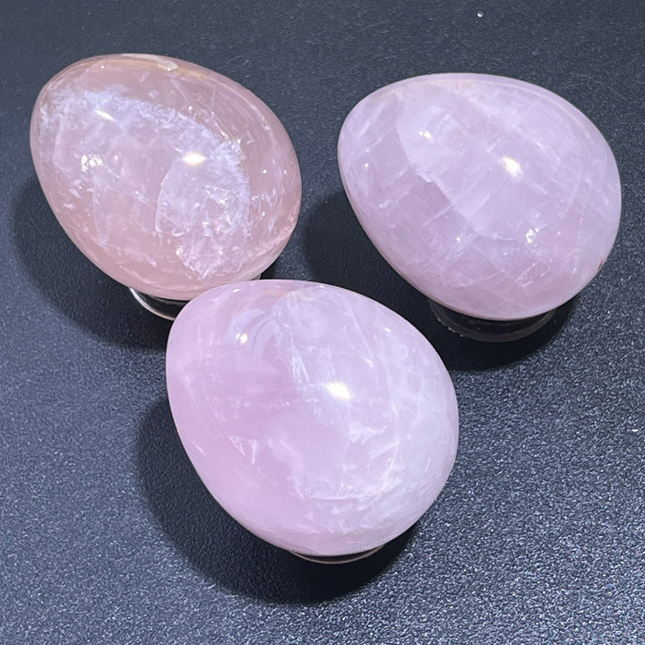 Extra Quality Madagascar Pink Rose Quartz Egg Gemstone Decor Carving Supply