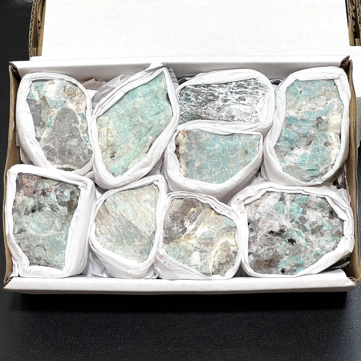 Amazonite Rough Stones (Avg 1.5 LBs) Box Flat Bulk Wholesale Lot Raw Stones