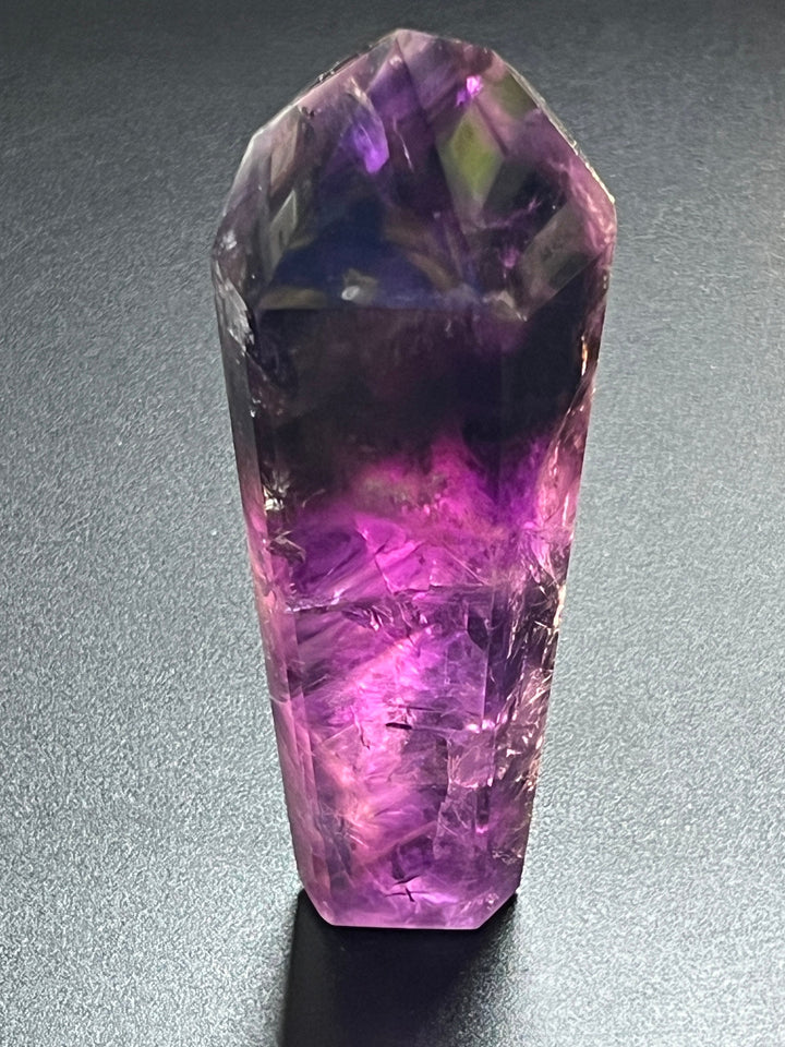 Dark Amethyst Crystal Sceptor (6.5 Inches) Extra Large Faceted Crystal Staff Wand