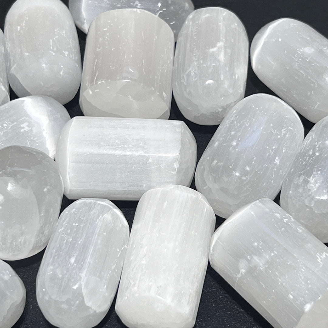 Selenite Crystal Tumbled (1/2 lb)(8 oz) Bulk Wholesale Lot Half Pound Polished Gemstones