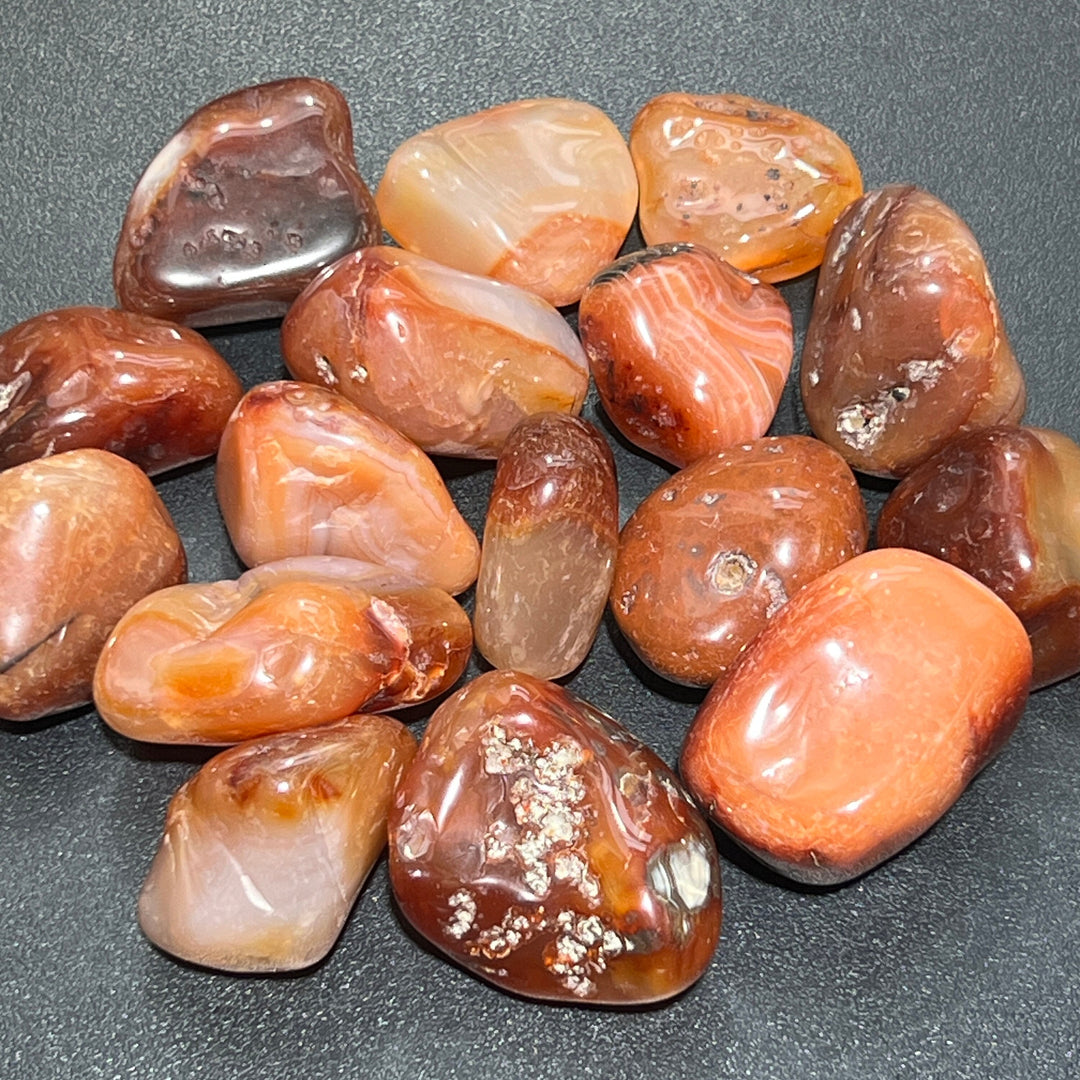 Carnelian Red Agate Large Tumbled (3 Pcs) Polished Natural Gemstones Healing Crystals And Stones