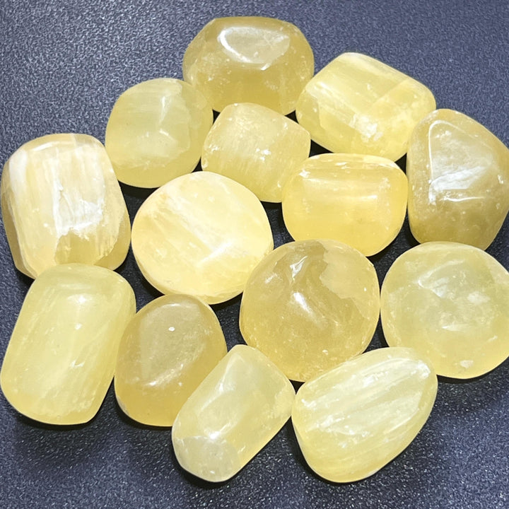 Lemon Yellow Calcite Tumbled Stones (By The Piece Or Pound) Bulk Wholesale