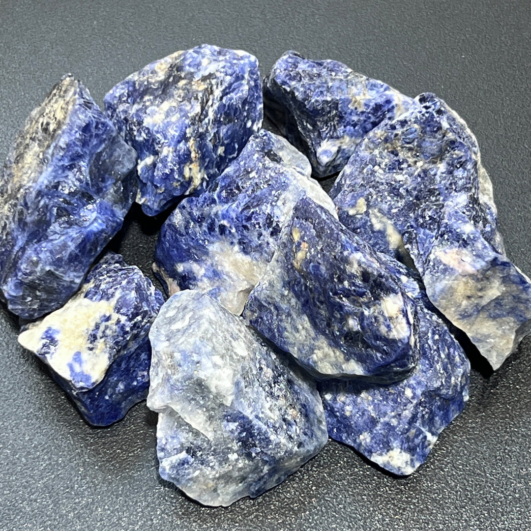 Sodalite Rough (3 Pcs) Raw Gemstones Healing Crystals And Stones