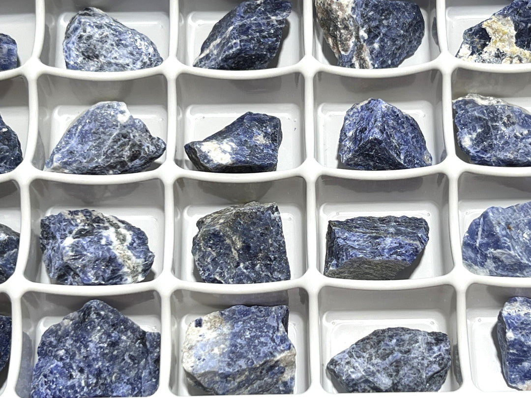 Blue Sodalite Rough (24 Pcs) Box Flat Bulk Wholesale Lot Rough Raw Stones