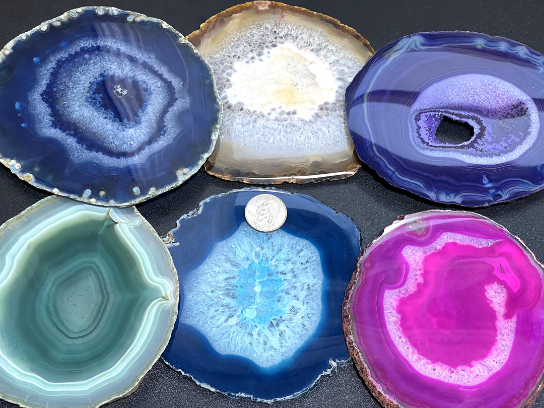 Large Round Circular Agate Slices (By The Piece)(5.5 - 6.5 Inches)(Size #6)